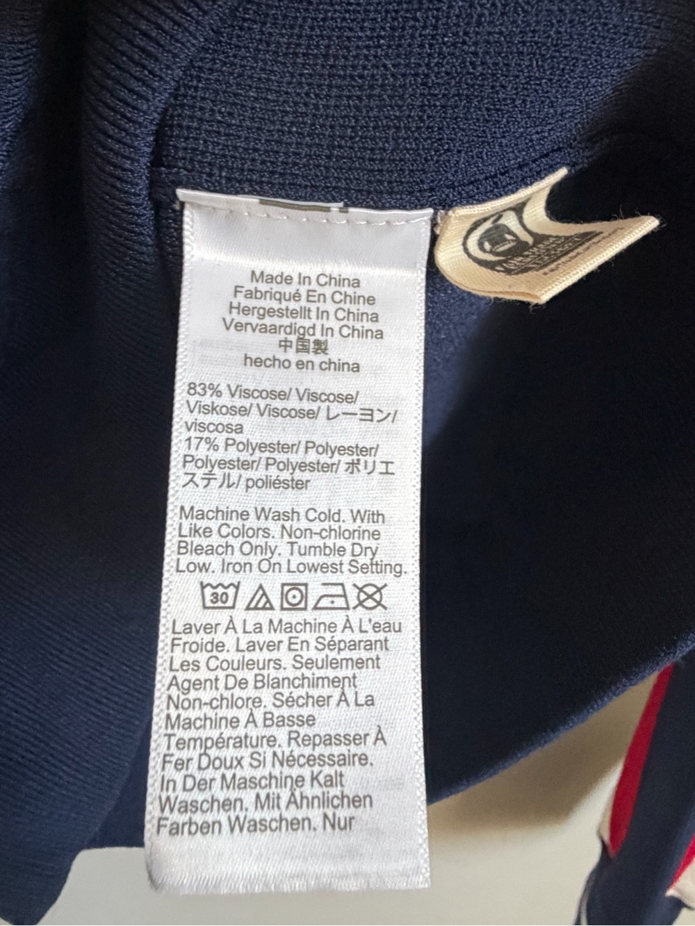 Madewell NWT Zip Racer Quarter Zip Sweater Navy Ivory Red XS - Picture 6 of 9